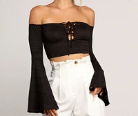 Flow With It Bell Sleeve Crop Top