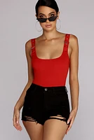 Buckle Down Sleeveless Bodysuit