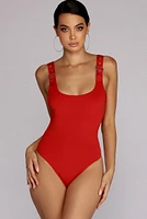 Buckle Down Sleeveless Bodysuit