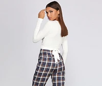 Ruffle Wrap Front Crop Top