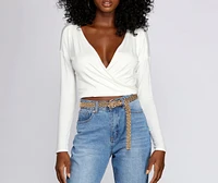 Streamlined Surplice Wrap Top