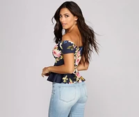 Surf's Up Floral Peplum Top