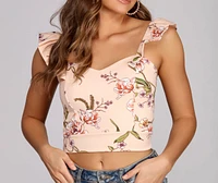 Flirty And Frilly Floral Top