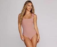 Ruffle Knit Up Bodysuit