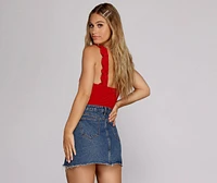 Ruffle Knit Up Bodysuit