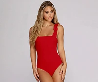 Ruffle Knit Up Bodysuit