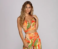 To Paradise Printed Crop Top
