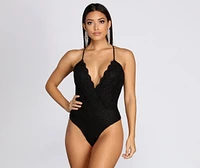Love Lace Glitter Bodysuit
