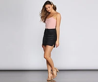 Cuter Clinch Front Ribbed Bodysuit