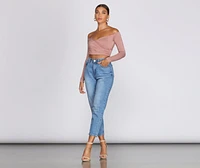 Off The Shoulder Wrap Front Crop Top