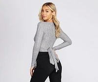 Long Sleeve Ribbed Crop Top