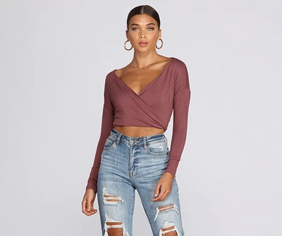 Streamlined Surplice Wrap Top