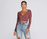 Streamlined Surplice Wrap Top