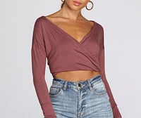 Streamlined Surplice Wrap Top