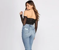 Ruched And Ready Lace Up Bodysuit