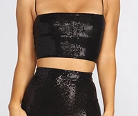 Night Out Sequins Crop Top