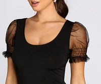 Pretty Puff Sleeves Top