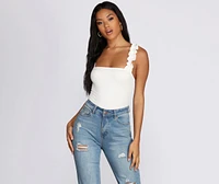 Ruffle Knit Up Bodysuit