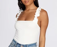 Ruffle Knit Up Bodysuit