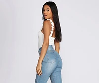 Ruffle Knit Up Bodysuit