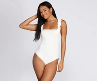 Ruffle Knit Up Bodysuit