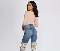 Pleated Puff Sleeve Bodysuit