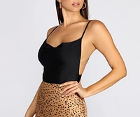 On It Cowl Neck Bodysuit