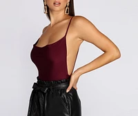 On It Cowl Neck Bodysuit