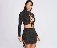 Bling It Together Glitter Crop Top