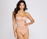 World Class Sweetheart Lace Rhinestone Bodysuit