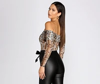 Forever Fierce Mesh Off Shoulder Bodysuit