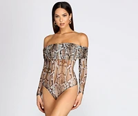 Forever Fierce Mesh Off Shoulder Bodysuit