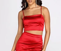 Sizzle Satin Crop Top