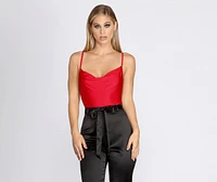 On It Cowl Neck Bodysuit