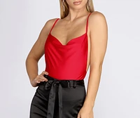 On It Cowl Neck Bodysuit