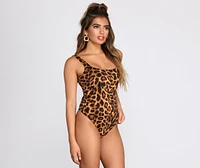 Lead The Way Leopard Print Bodysuit