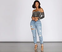 Beautifully Beaded Rhinestone And Pearl Crop Top
