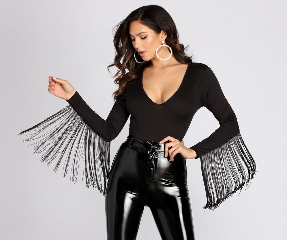 Windsor Stevie Fringe Long Sleeve Bodysuit | Foxvalley Mall