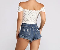 Flower Girl Lace Up Crop Top - 060012211999