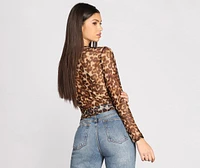Purrfectly On Point Mesh Crop Top