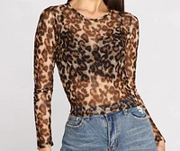 Purrfectly On Point Mesh Crop Top