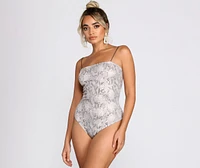 Sent From Above Snake Print Bodysuit
