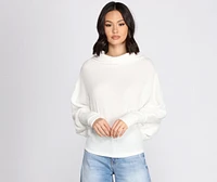 Cowl Neck Dolman Sleeve Top