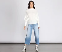 Cowl Neck Dolman Sleeve Top