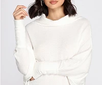 Cowl Neck Dolman Sleeve Top