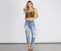 Fierce & Fine Leopard Print Crop Top