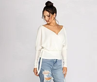 Wrapped Knit Surplice Top