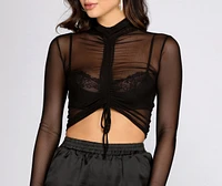 Draw Me Closer Mesh Crop Top