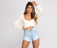 Tied Up Cropped Knit Top