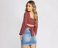 Tied Up Cropped Knit Top